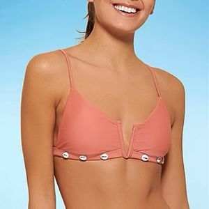 Decree Southern Tropics Adjustable Straps Bralette Bikini Swimsuit Top Medium